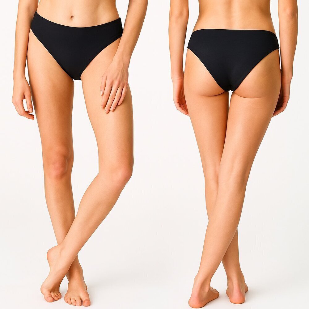 Mara Hoffman Zoe Bikini Bottoms XL Black NWT Sanitary Liner Intact $150